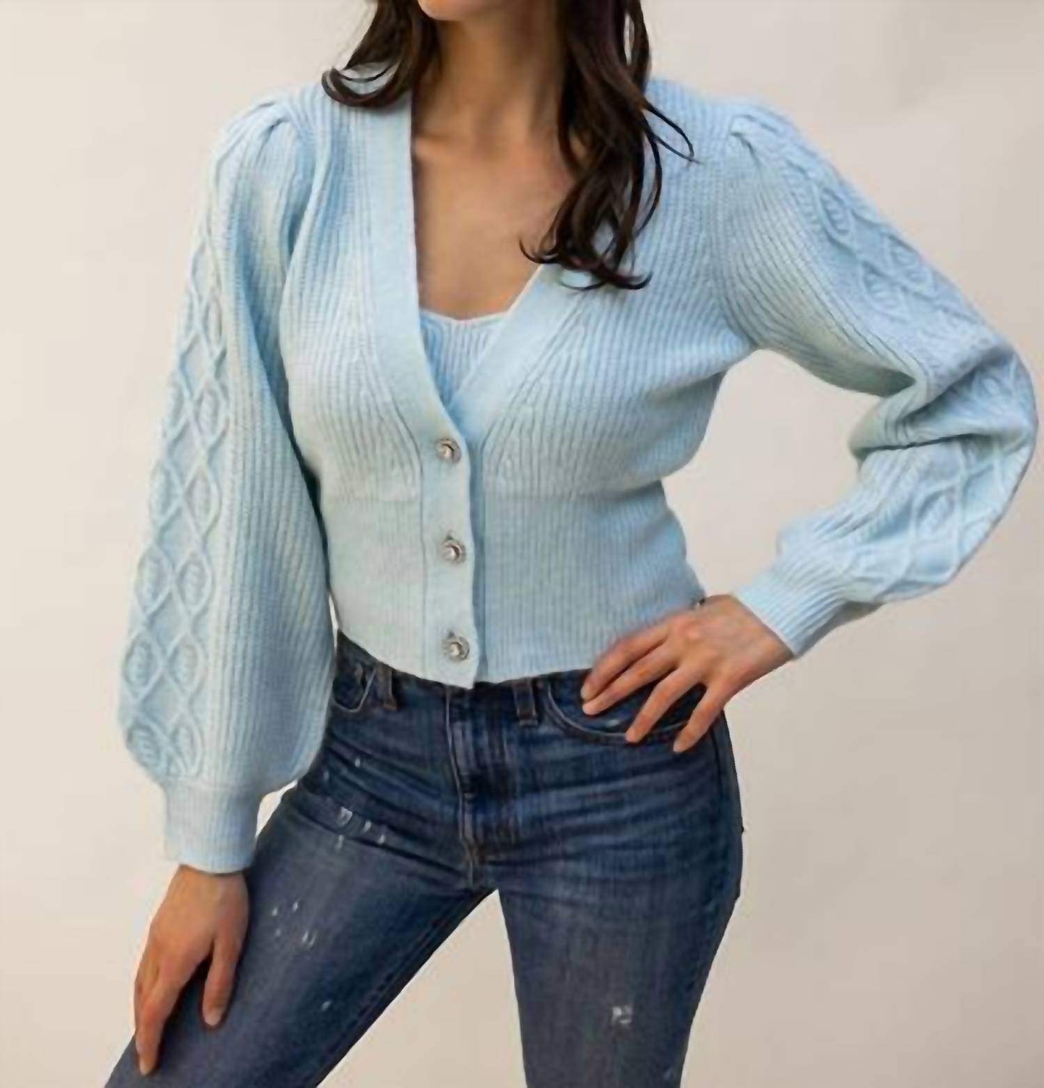 Design History - Jewel Button Cardigan Sweater