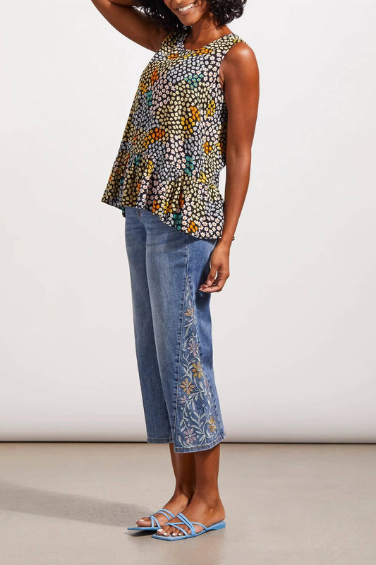 Tribal - Audrey Wide Crop w/ Insert Embroidered