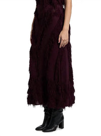 Ulla Johnson Astrid Knit Maxi Skirt in mahogany - women's skirt - detail view