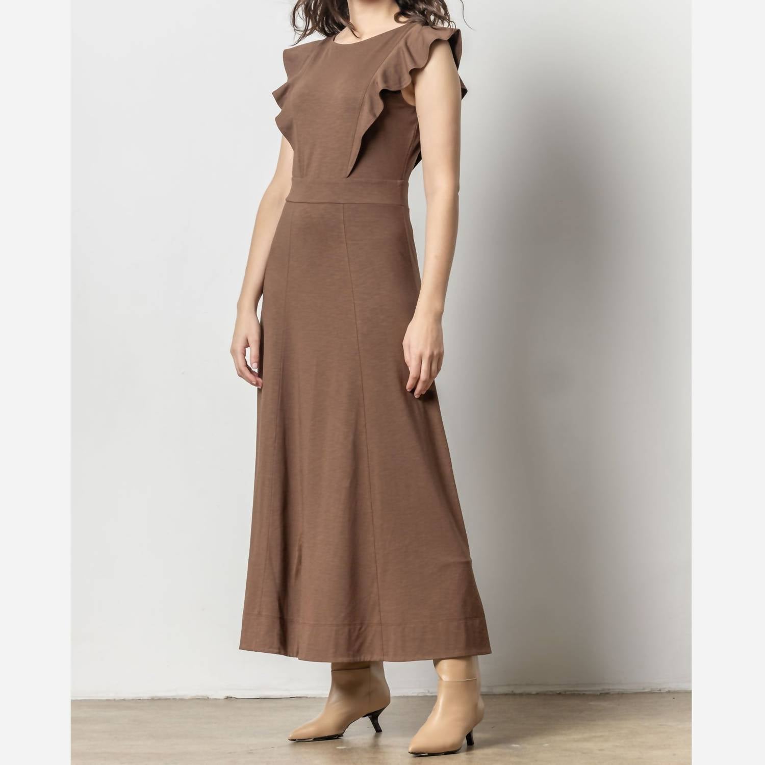 Lilla P - Flounce Trim Maxi Dress