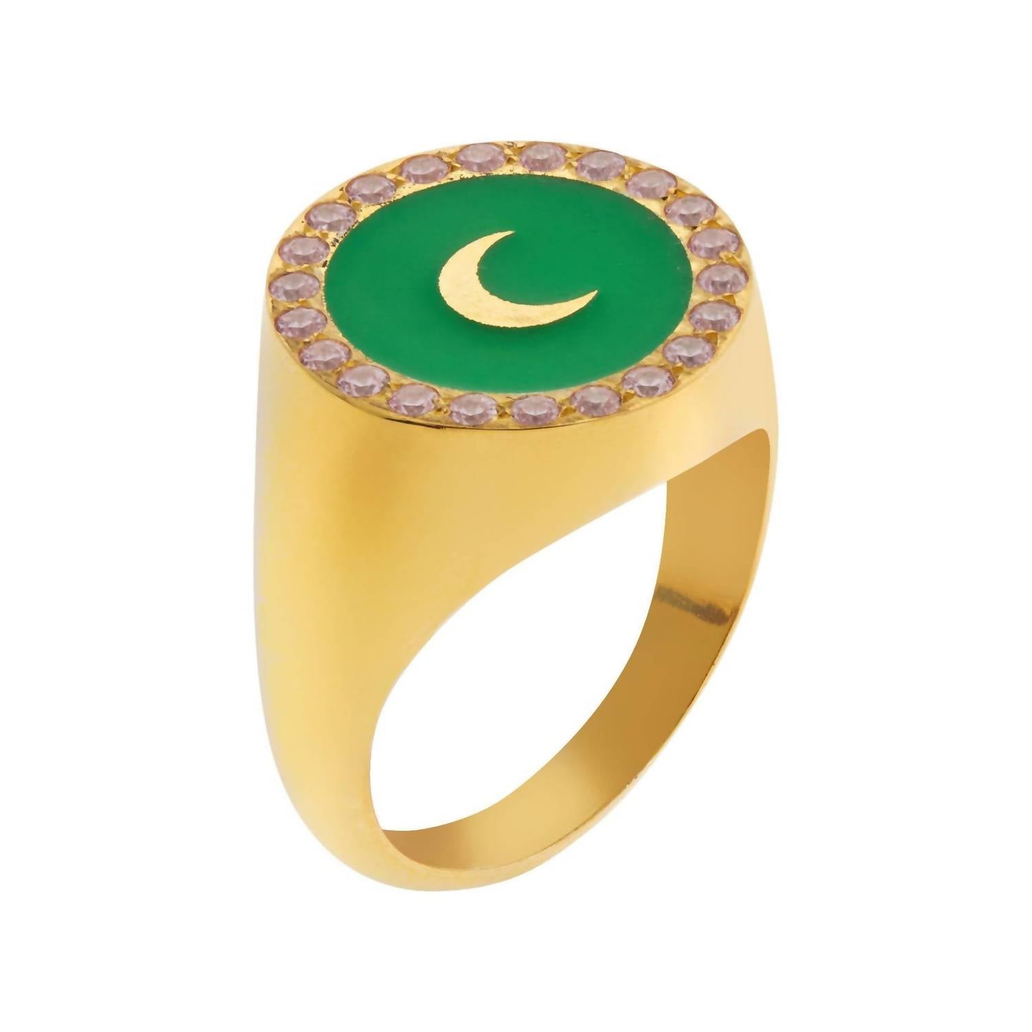 Eye M - Women's Moon Crystal Chevalier Ring