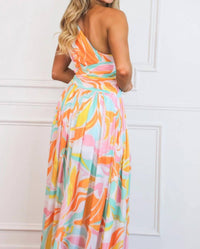 Luxxel - Shoreside Abstract One Shoulder Maxi Dress
