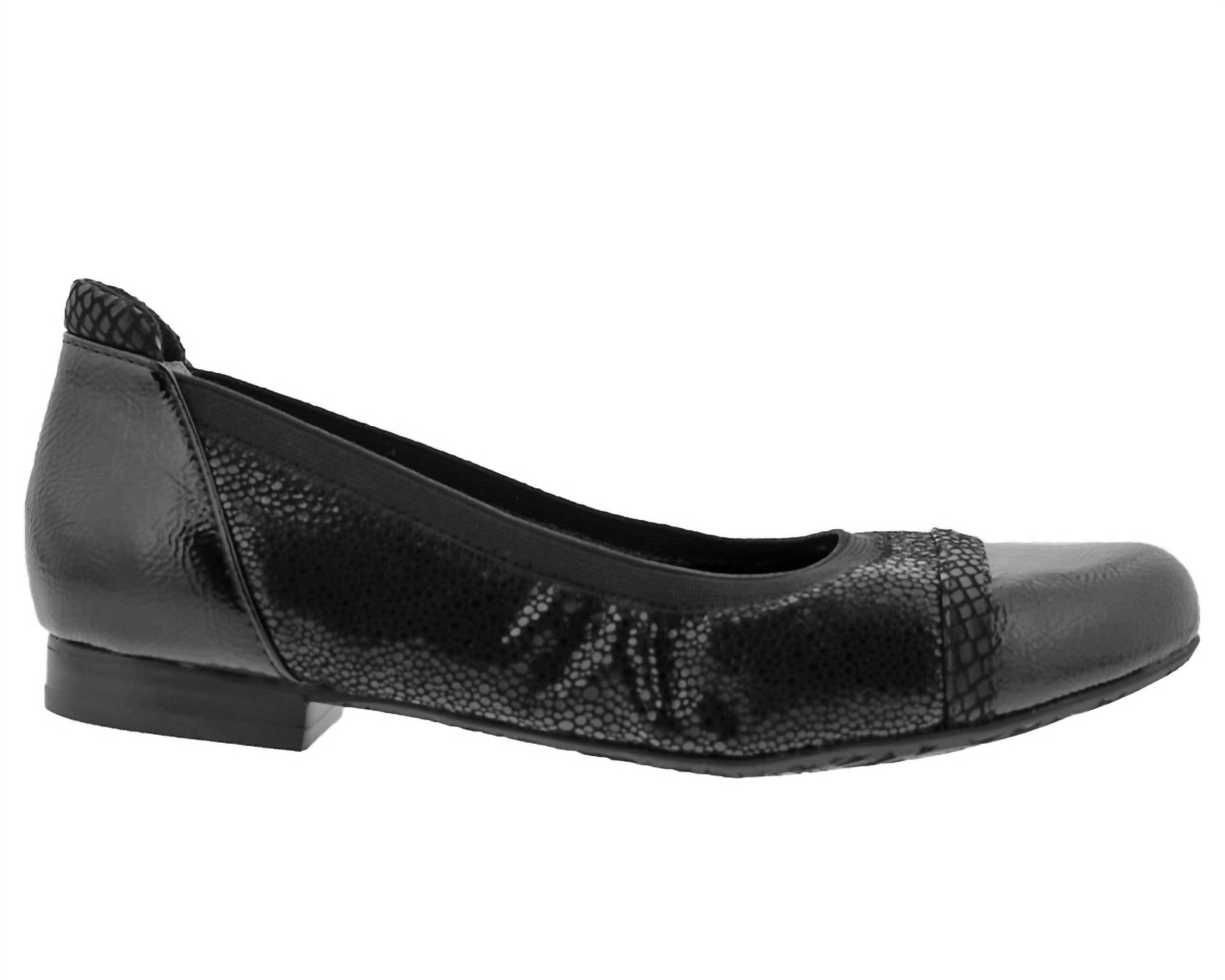 Ros Hommerson Women's Ronnie Flat in black combo - women's flats - detail view