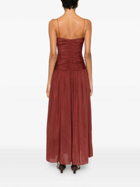 Matteau Gathered Drop Waist Dress in maroc - women's dress - alternate view