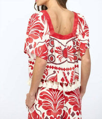 Fate By Lfd - Geo And Tropical Print Tassel Top