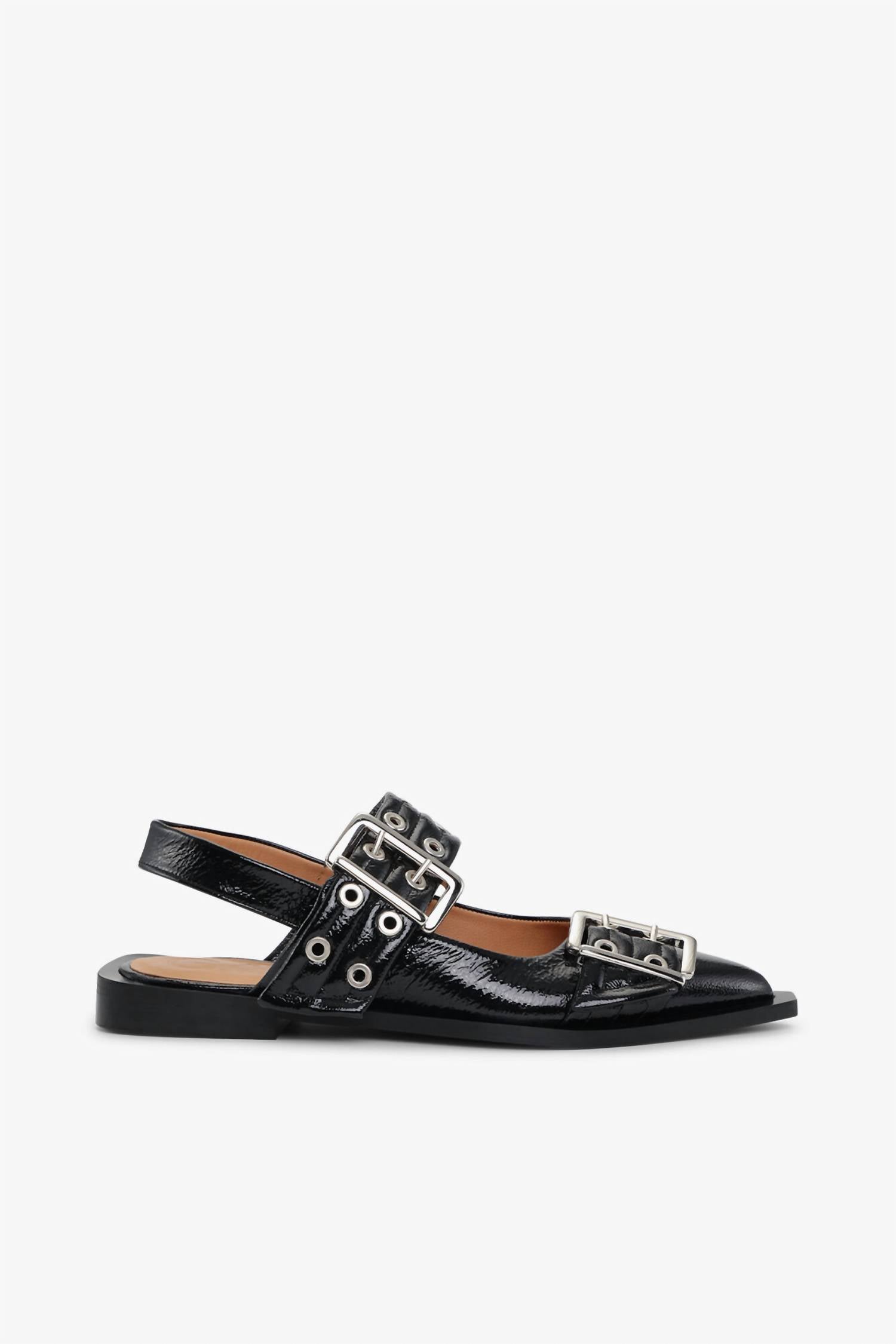 Ganni - Women's Buckle Ballerina Flats