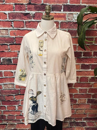 Paperlace - Women's Vintage Storybook Cotton Shirt Dress