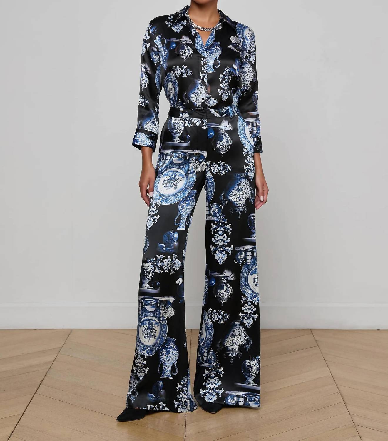 L'Agence - Pilar Silk Wide-leg Pant