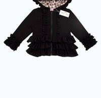 Pete + Lucy - Girl's Spot Ruffle Hooded Jacket