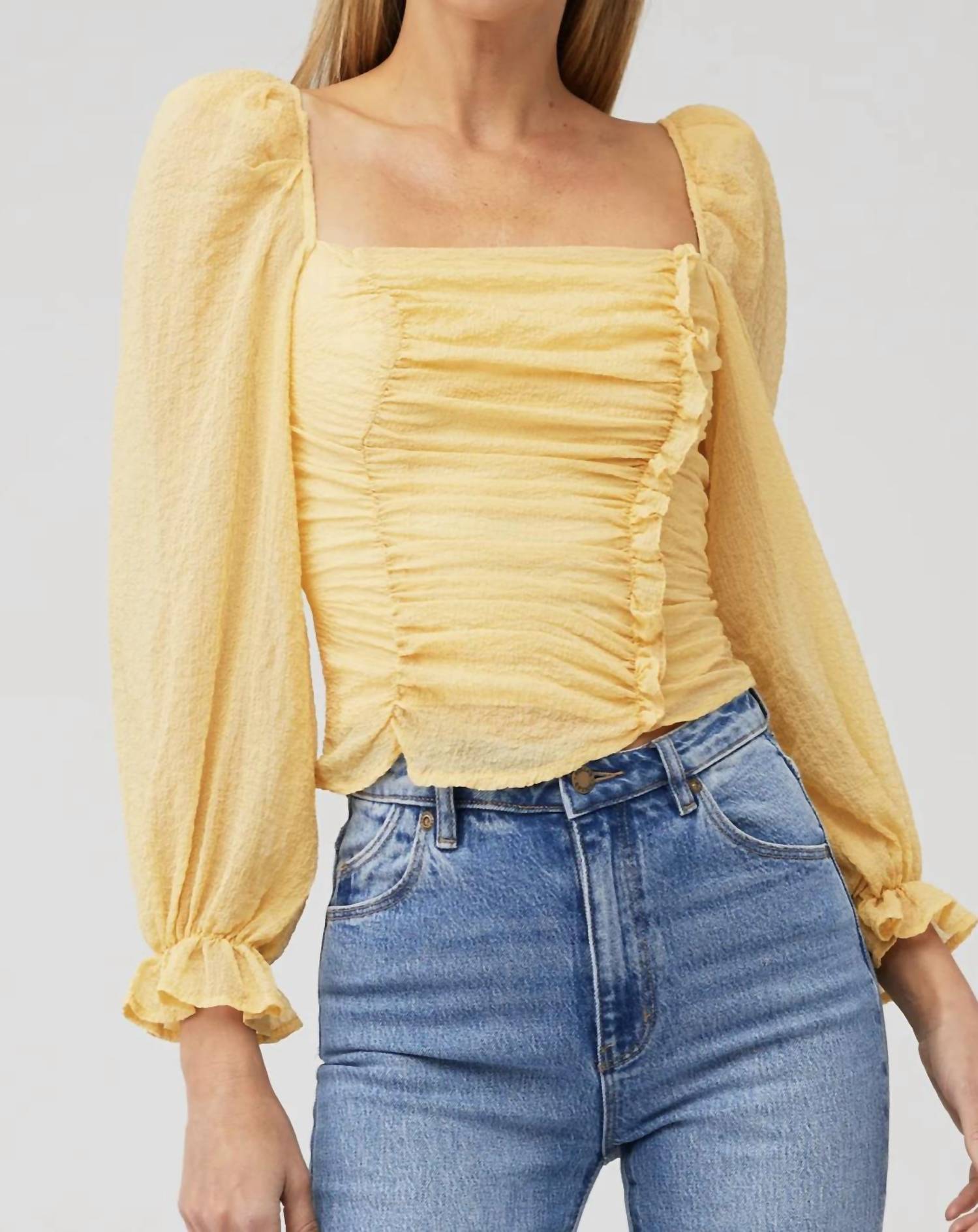 Astr - Tonina Sheer Long Sleeve Top