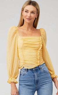 Astr - Tonina Sheer Long Sleeve Top