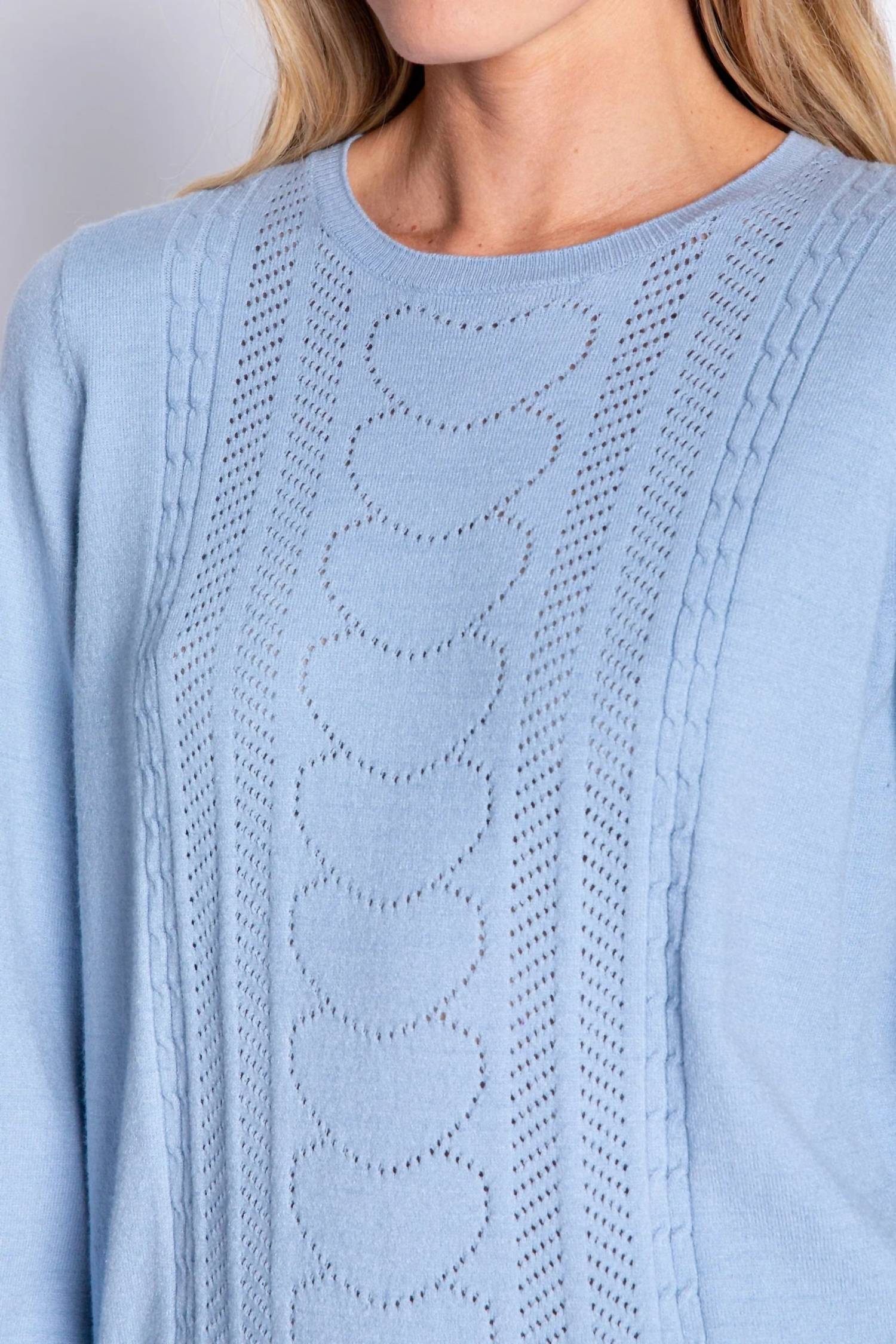 Pj Salvage - Pretty In Pointelle Long Sleeve Lounge Sweater Top