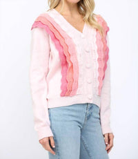 Fate - Scallop Ruffle Cardigan Sweater
