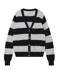Jumper1234 Women's Slinky Stripe Cardigan in black foggy - women's cardigan