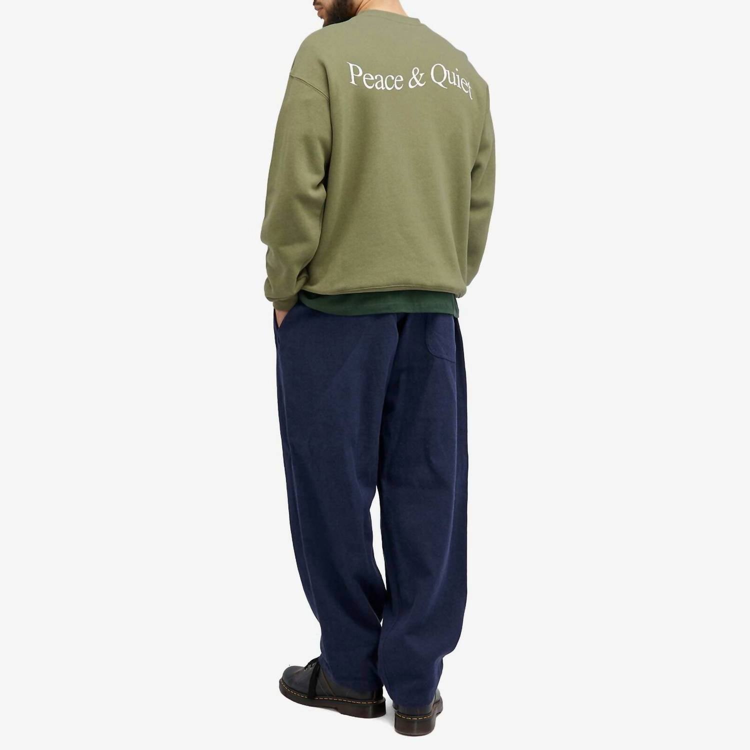 Museum of Peace & Quiet Men's Wordmark Crewneck Sweatshirt in olive - men's shirt - view 4