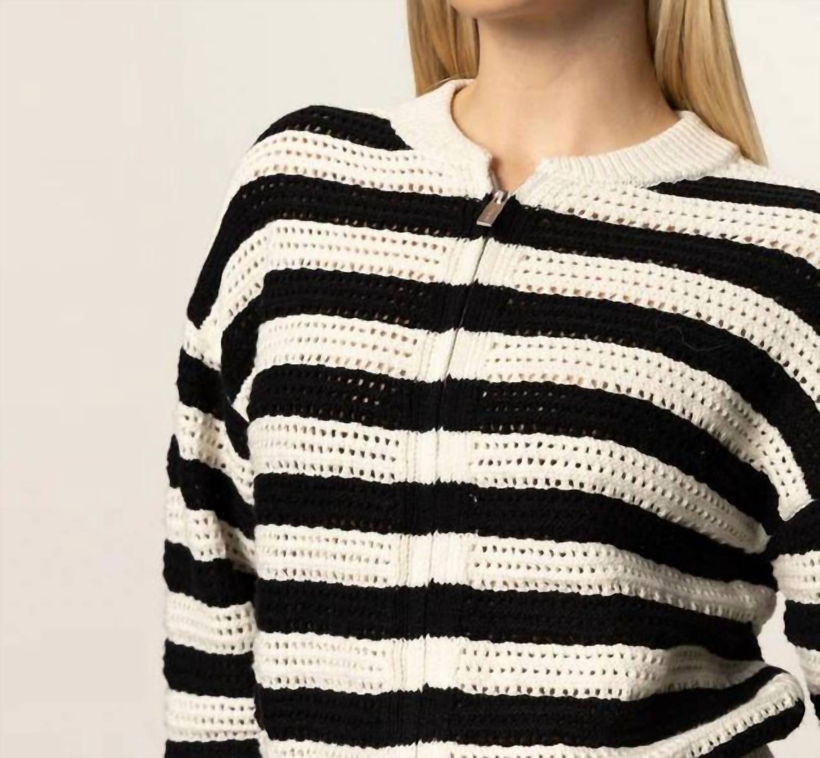 Sanctuary - Open Knit Bomber Jacket