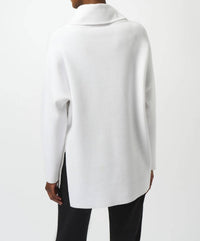 Joseph Ribkoff - Cowl Neck Embellished Asymmetric Sweater Top
