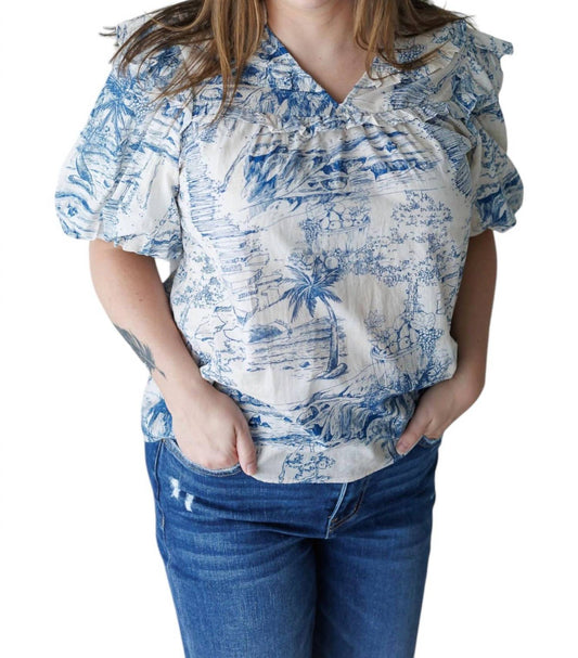 Umgee - Toile Short Sleeve Blouse