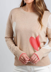 Whisper - Eve Quirky Heart Victory Crew Sweater
