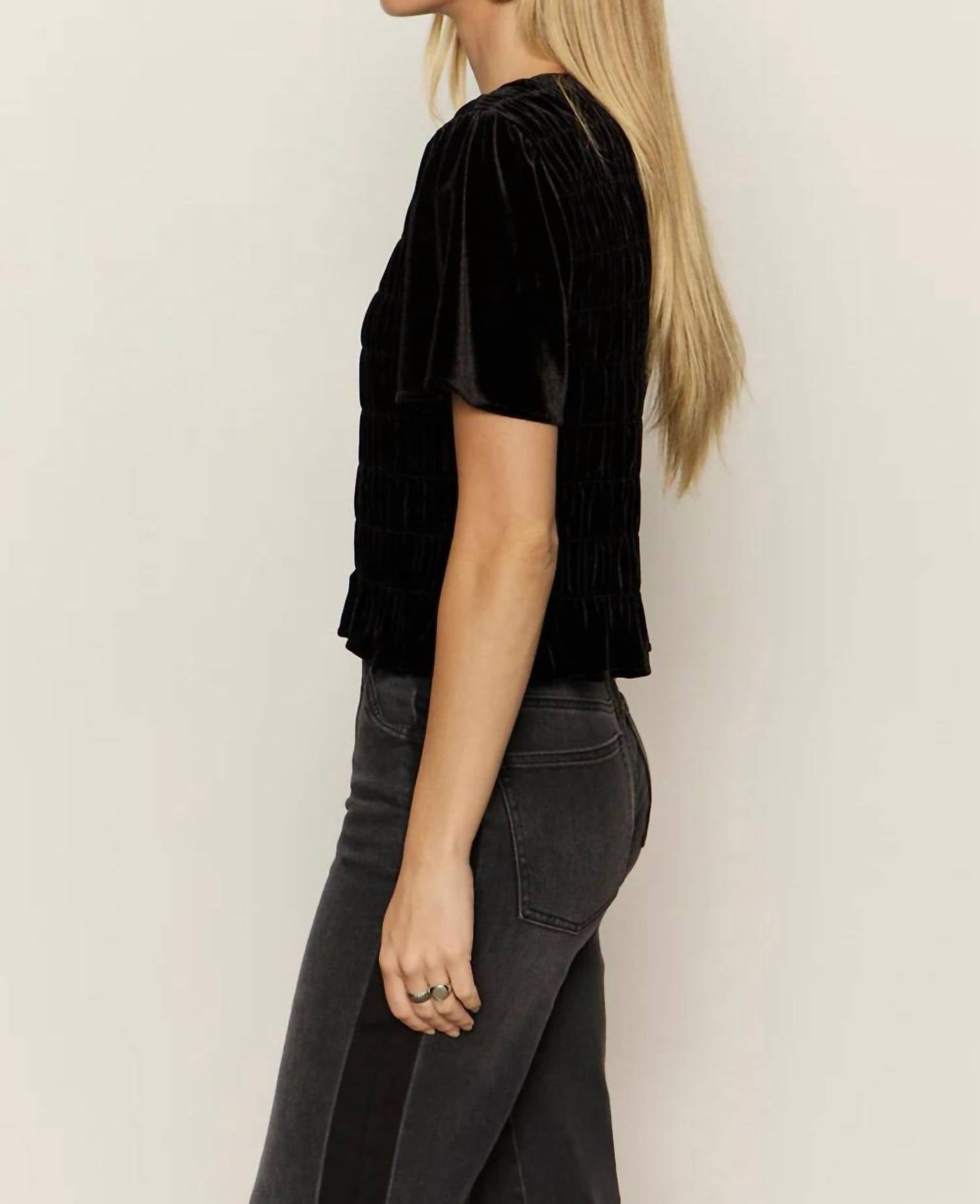 Sanctuary We Belong Together Velvet Top in black 1 - women's t-shirt - alternate view