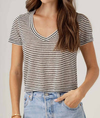 Sundays - Stripe Linen Sister Tee