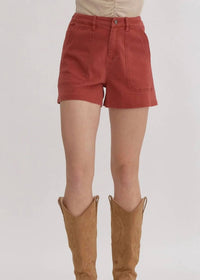 Entro - High Waisted Denim Shorts