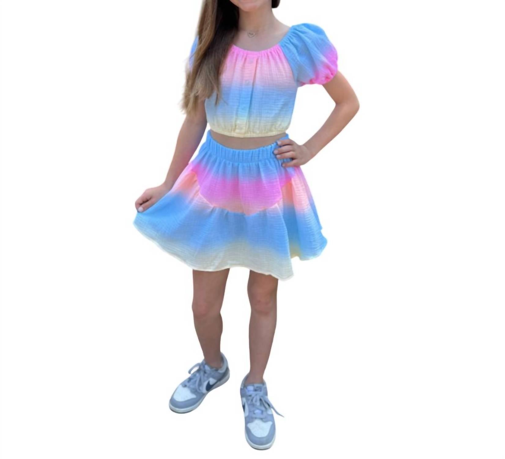 Flowers By Zoe - Girls Ombre Cropped Top