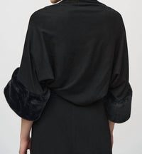 Joseph Ribkoff - Sweater Knit Bolero With Faux Fur Trim