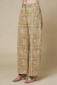 Lalavon - Women's Sea Motif Barrel Pants