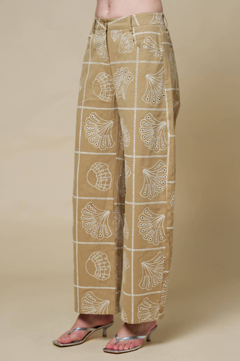 Lalavon - Women's Sea Motif Barrel Pants