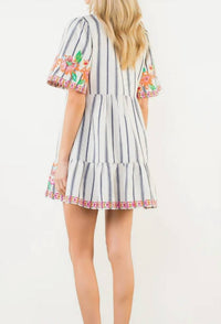 Thml - Embroidered Stripe Dress