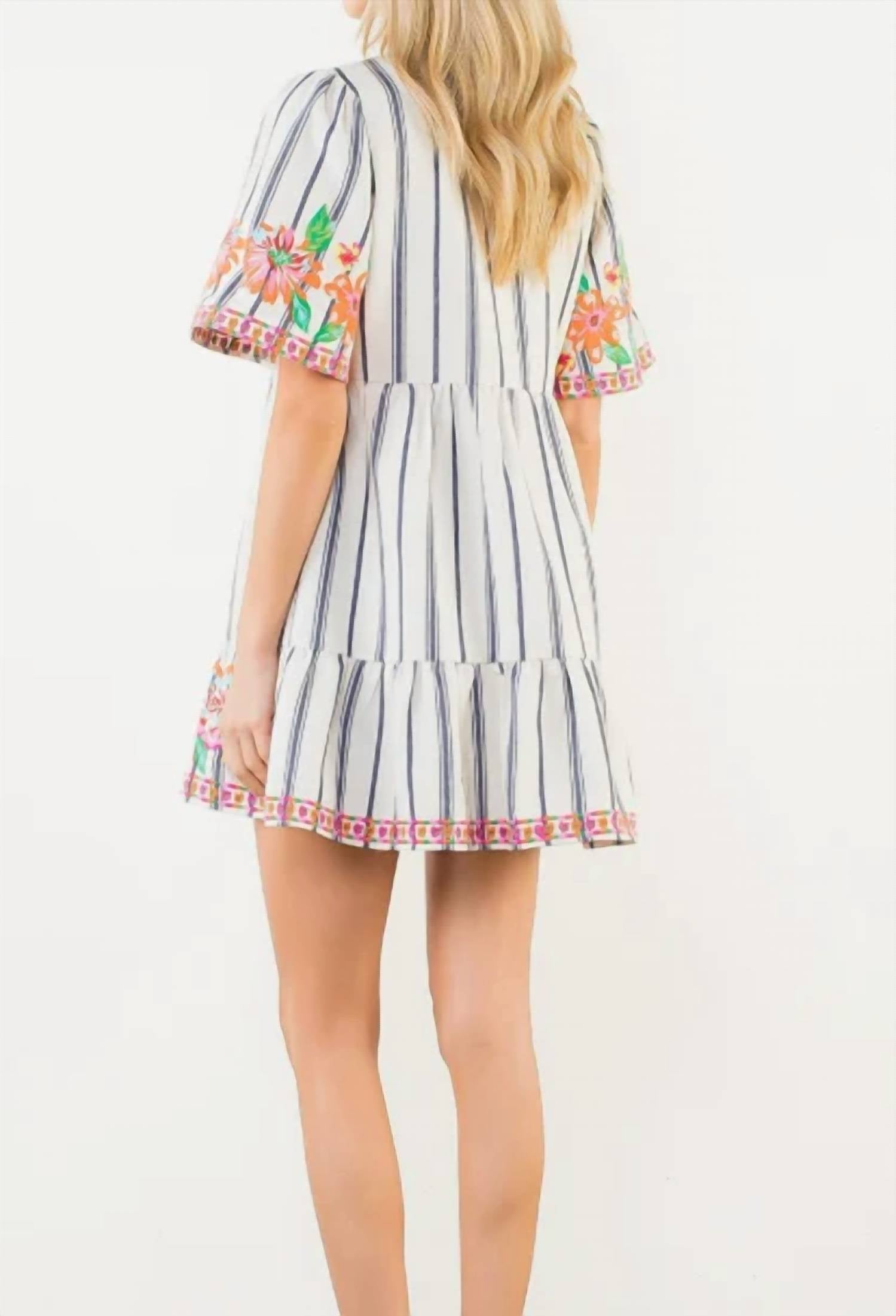 Thml - Embroidered Stripe Dress