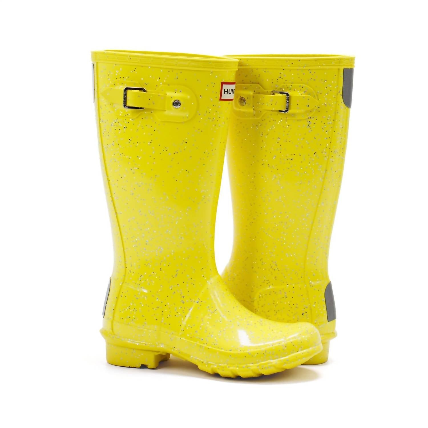 HUNTER Girls Giant Glitter Rain Boots in illuminating yellow - kids' shoe - view 4