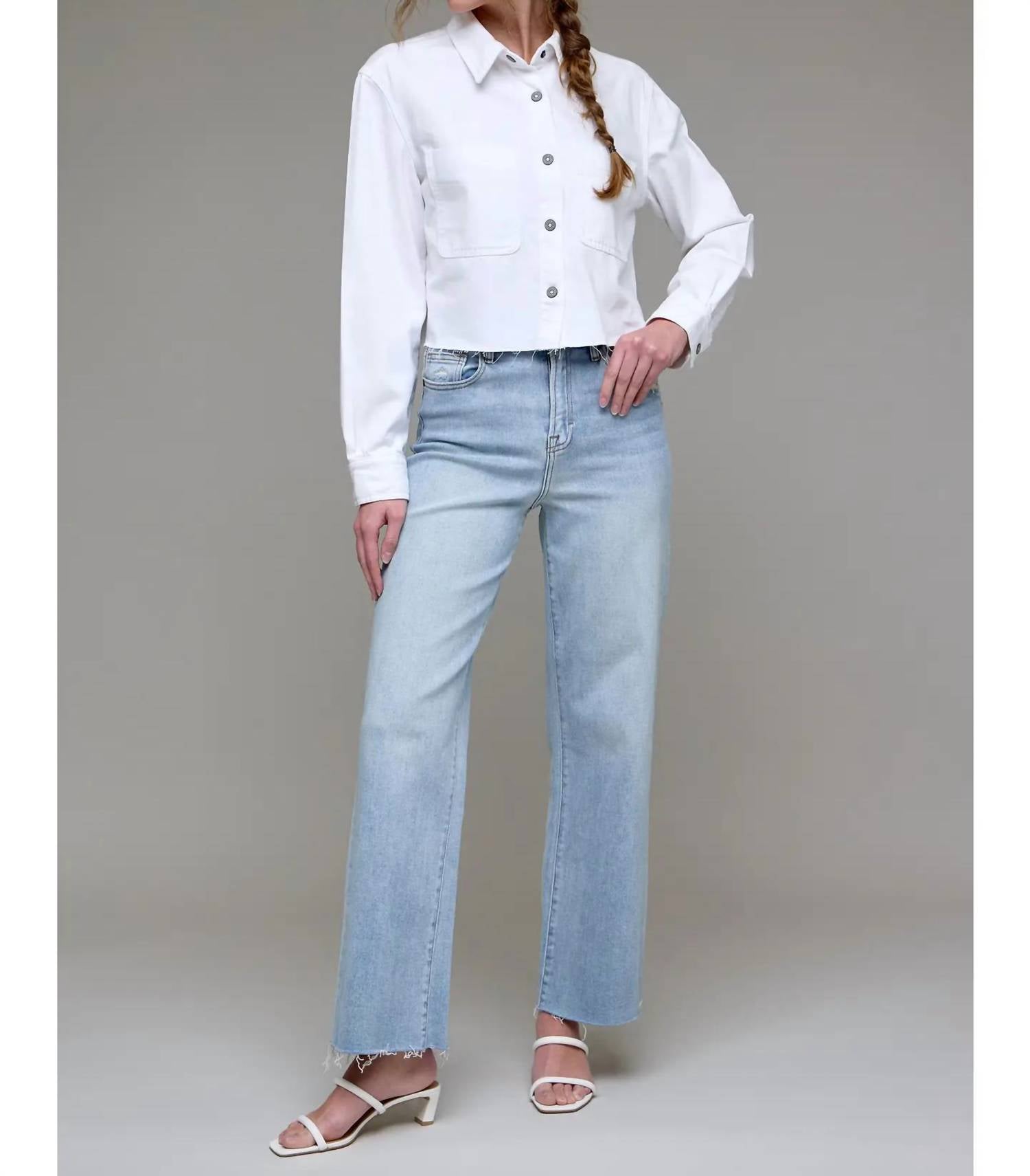 Hidden - Cropped Denim Shirt