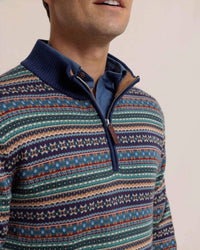 Southern Tide - Fair Isle Heather Quarter Zip Sweater