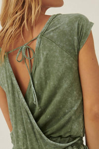 PROMESA Mineral Washed Finish Knit Jumpsuit in green - women's pants - view 5