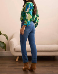 Tribal - Audrey Straight Crop Jeans With Embroidery