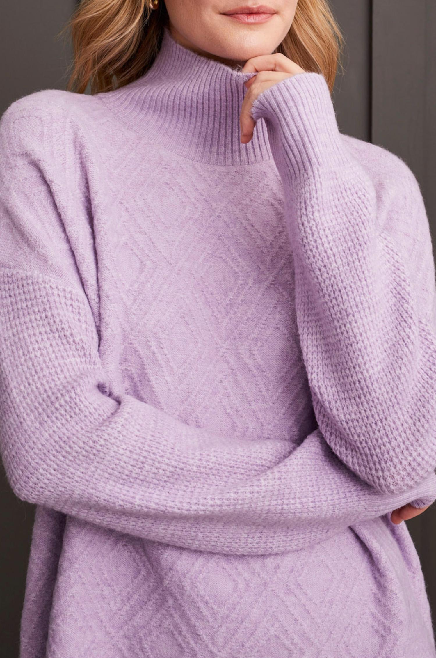 Tribal - Textured Mock Neck Sweater