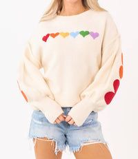 Mello - Rainbow Heart Sweater
