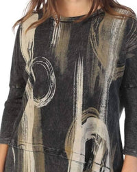 Jess & Jane Canali Mineral Washed Dolman Sleeve Cotton Top in black - women's blouse - view 4