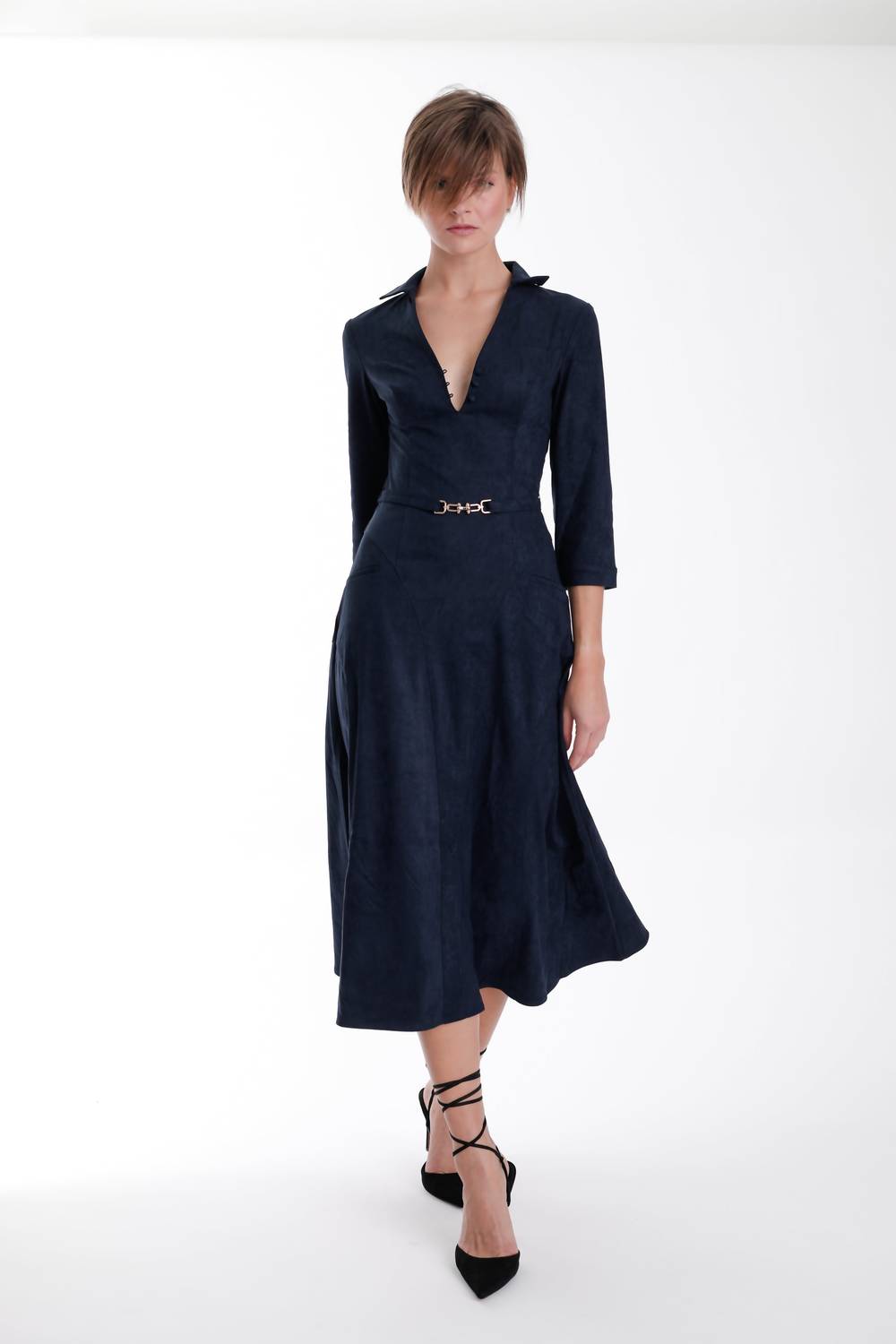 Karina Grimaldi - Victoria Suede Midi Dress