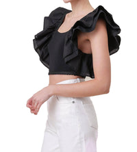 Line And Dot - Ruffle Sleeve Mara Crop Top