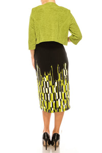 Maya Brooke - Abstract Print Cropped Jacket Dress