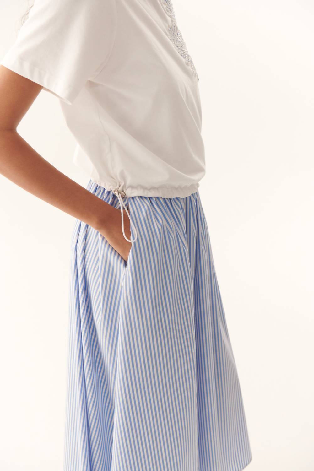 EXQUISE Kaylee K Dress in white blue - women's dress - view 4