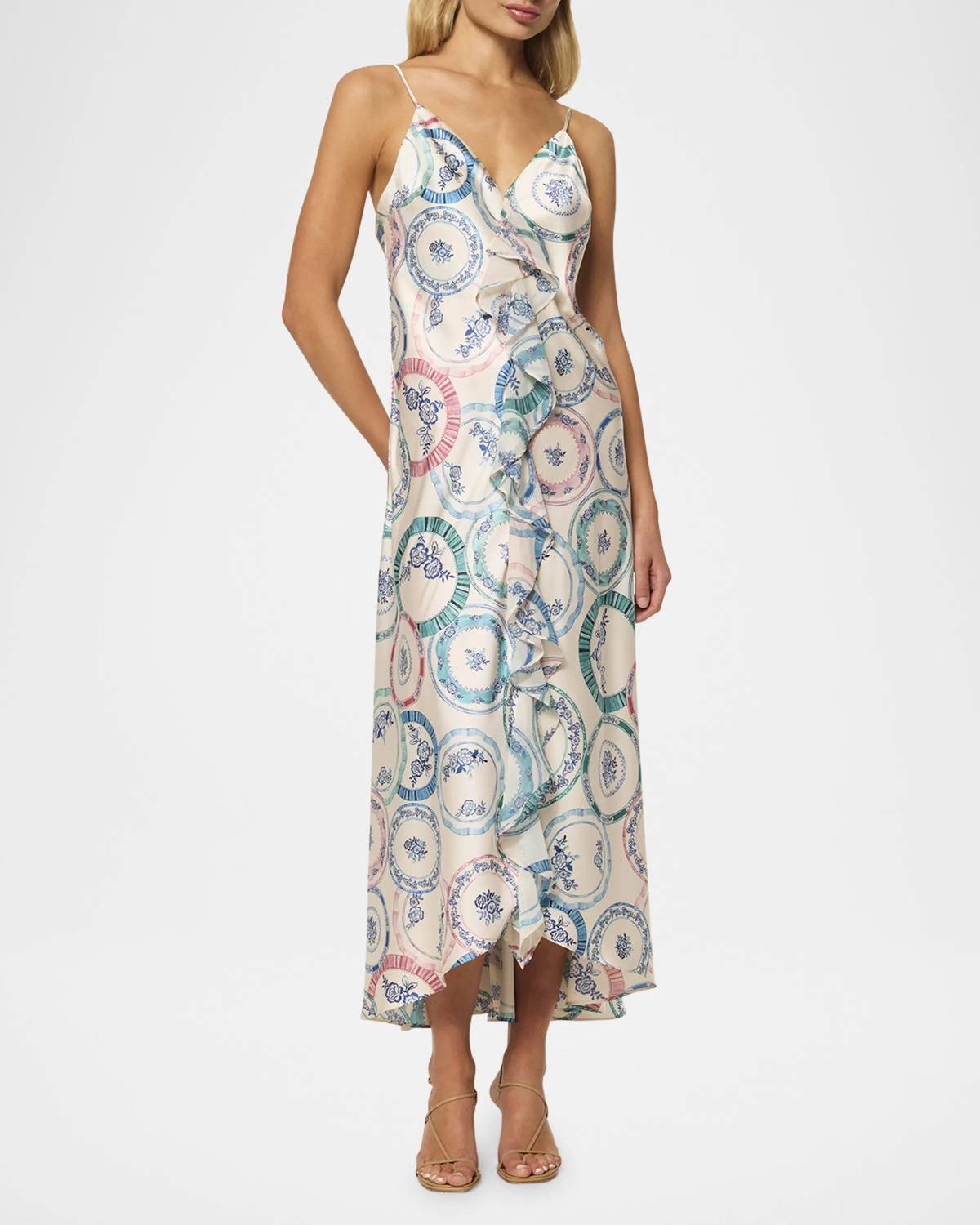 Misa Los Angeles - Angela Ruffle Trim Midi Dress