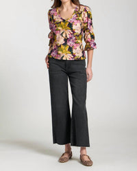 Apny - Scrunch Sleeve Floral Top