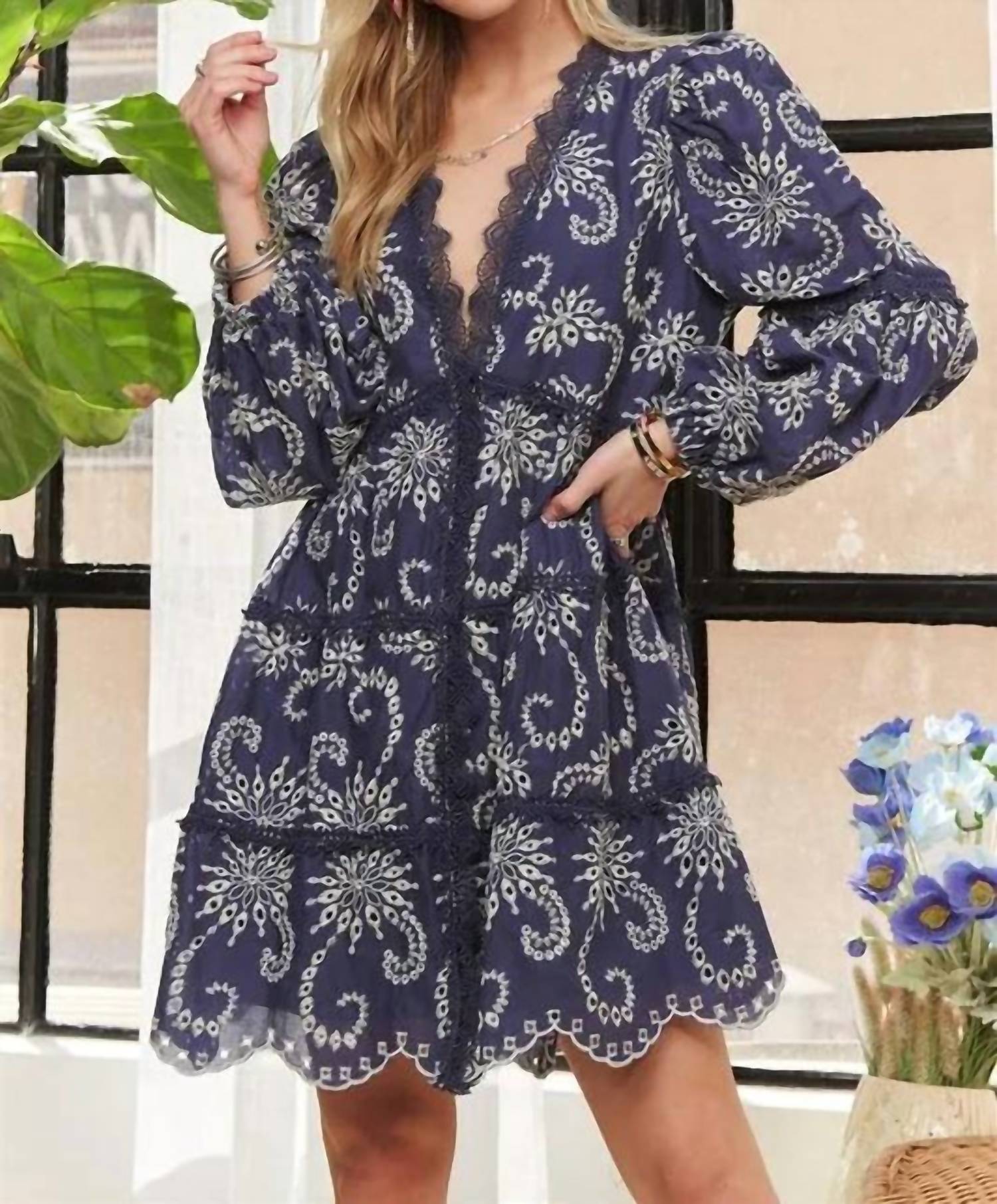 Adora - Puff Sleeve Floral Dress
