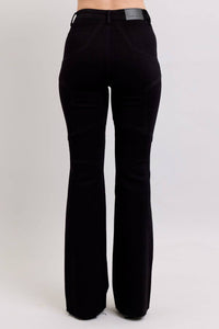 Judy Blue High Waist Star Seam Detail Flare Jeans in black - women's jeans - view 4