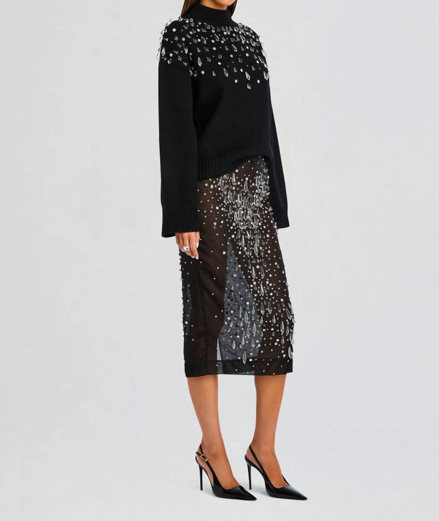 RETROFETE Christa Embellished Sweater in black - women's sweater - alternate view