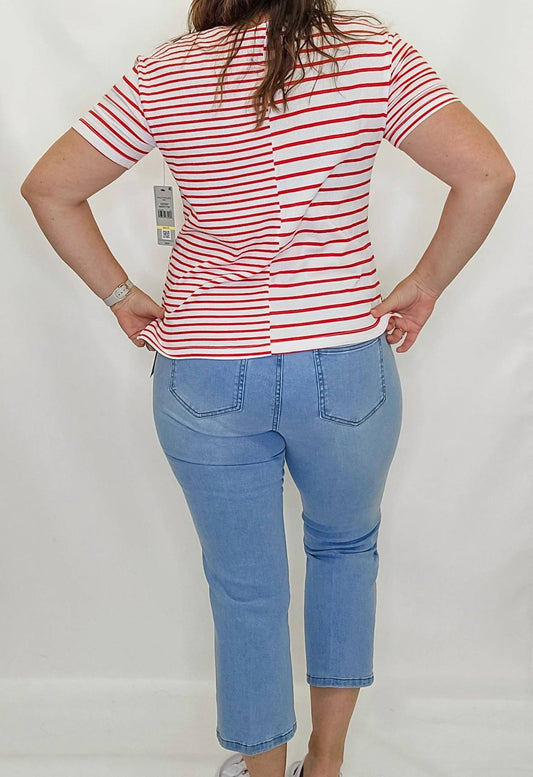 Multiples - Short Sleeve Stripe Top
